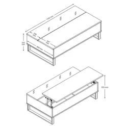 Salontafel Izzy 110cm - Eik/zwart -Emob 0000074541 6 7372