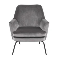 Fauteuil Sari Fluweel - Donkergrijs/zwart -Emob 0000075731 2 8aed