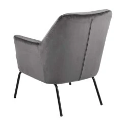 Fauteuil Sari Fluweel - Donkergrijs/zwart -Emob 0000075731 3 be48