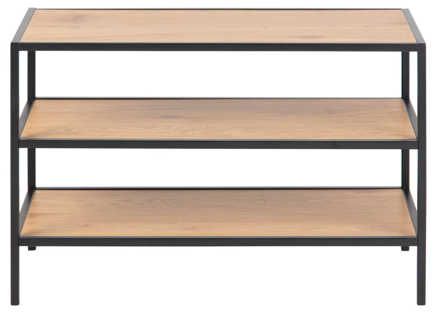 Schoenenrek Dover Met 2 Legplanken - Zwart/eik 4 Schoenenrek Dover Met 2 Legplanken - Zwart/eik - Afbeelding 4