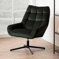 Draaifauteuil Madrid - Donkergroen/zwart