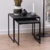 Set Van 2 Bijzettafeltjes Idris - Marmer/zwart