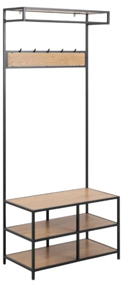 Kapstok Seaford Met 5 Haken En 3 Legplanken - Wilde Eik/zwart -Emob 04DD07E8 FAE2 4DC6 8502 44EDCC3E45C8 d685