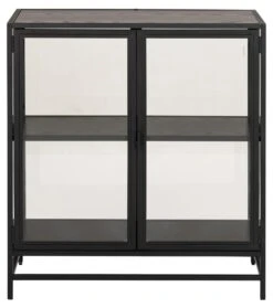 Vitrinekast Dover 77cm 2 Deuren - Zwart -Emob 08DB0D1D D96E 4970 9355 B98A80546342 7618