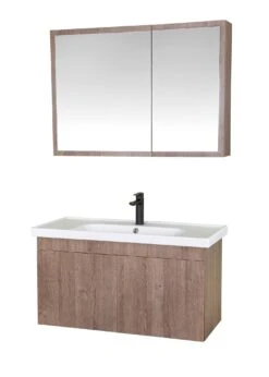 Jussara 3-delige Badkamermeubelset | Melamine MDF | Keramische Wastafel | Wandbevestiging -Emob 138JSR1106 20 207 13a7