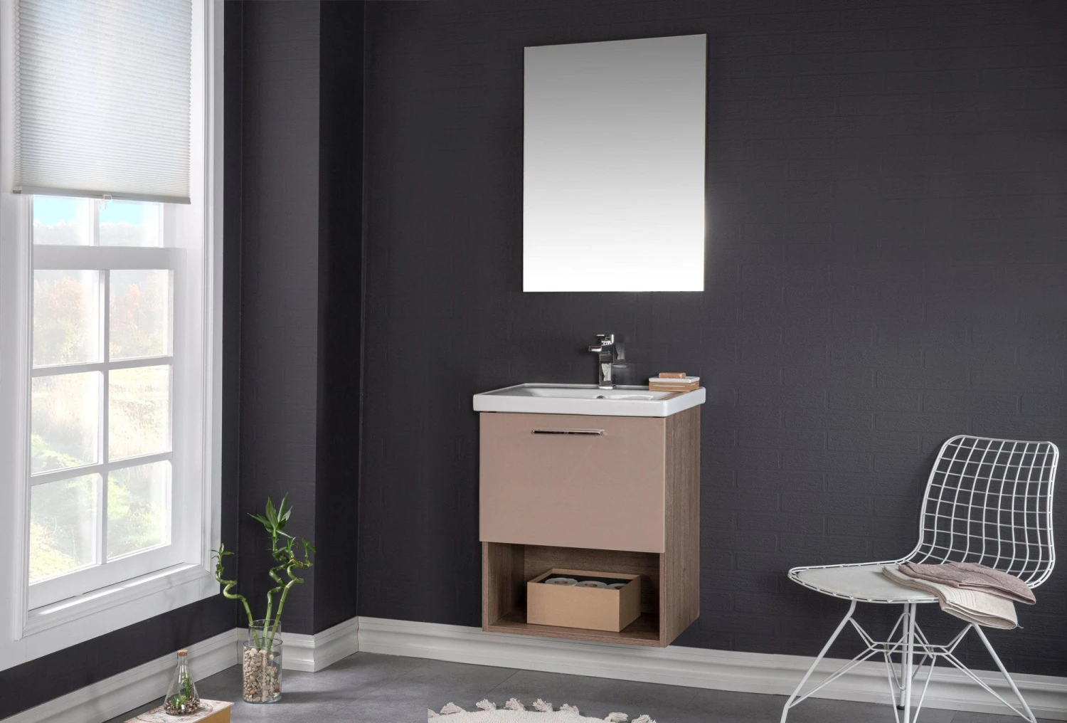 Jussara Badkamermeubelset | 3-delig | MDF Met Melamine Coating | Keramische Wastafel | Chromen Grepen | Cappuccino 6 Jussara Badkamermeubelset | 3-delig | MDF Met Melamine Coating | Keramische Wastafel | Chromen Grepen | Cappuccino - Afbeelding 6