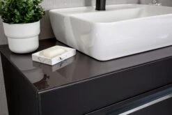 Jussara Badkamermeubelset | 3-delig | Melamine Coating | Keramische Wastafel | Chroomgrepen | Zwart -Emob 138JSR1115 20 203 94a6