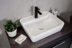 Jussara Badkamermeubelset | 3-delig | Melamine Coating | Keramische Wastafel | Chroomgrepen | Zwart -Emob 138JSR1115 20 204 aded