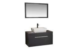 Jussara Badkamermeubelset | 3-delig | Melamine Coating | Keramische Wastafel | Chroomgrepen | Zwart -Emob 138JSR1115 20 207 ff52