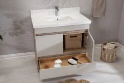 Jussara Badkamermeubelset | Aanrechtblad Van Kwarts | Eik Kleur -Emob 138JSR1118 20 202 ed11