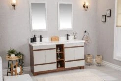 Jussara 3-delige Badkamermeubelset | Aanrechtblad Wit Kwarts | Crème | 150cm X 60cm -Emob 138JSR1128 20 202 bbc7