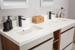 Jussara 3-delige Badkamermeubelset | Aanrechtblad Wit Kwarts | Crème | 150cm X 60cm -Emob 138JSR1128 20 205 2add