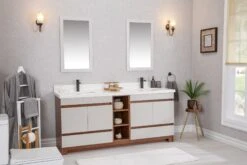 Jussara 3-delige Badkamermeubelset | MDF Met Melaminecoating | Aanrechtblad Van Kwarts -Emob 138JSR1129 20 202 360a