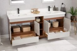 Jussara 3-delige Badkamermeubelset | MDF Met Melaminecoating | Aanrechtblad Van Kwarts -Emob 138JSR1129 20 203 f612