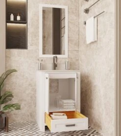 Jussara Badkamermeubelset - 2-delig, 100% Massief Hout En Kwarts -Emob 138JSR1137 20 202 b88b