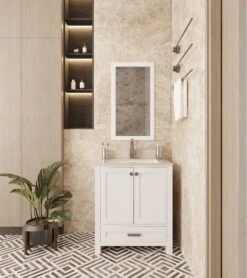 Jussara Badkamermeubelset Met Witte Kwartswastafel