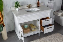 Badkamermeubelset - Jussara | Massief Hout | Aanrechtblad Kwarts -Emob 138JSR1162 20 203 a868