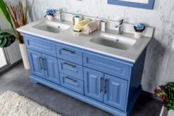 Jussara Badkamermeubelset (3-delig) | 100% Gelakt MDF | Aanrechtblad Wit Kwarts -Emob 138JSR1170 20 203 3e19