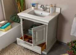 Jussara Badkamermeubelset: 2-delig, 100% Gelakt MDF, Aanrechtblad Wit Kwarts, Bronzen Handgrepen 9 Jussara Badkamermeubelset: 2-delig, 100% Gelakt MDF, Aanrechtblad Wit Kwarts, Bronzen Handgrepen -Emob 138JSR1173 20 204 0db8