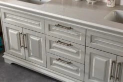 Jussara Badkamermeubelset | 3PC | Grijs | Aanrechtblad Van Kwarts, Lade Van Marien Hout | 100% Gelakt MDF -Emob 138JSR1178 20 205 569b