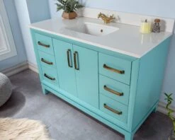 Badkamermeubelset Jussara | Inclusief Spiegel | Porseleinen Wastafel | Turquoise -Emob 138JSR1190 6 dfa8