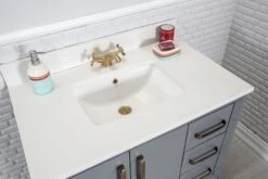 Jussara Badkamermeubelset: 2 Stuks | Massief Hout | Kwarts Werkblad | Donkergrijs -Emob 138JSR1195 20 204 2b83