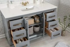 Jussara Badkamermeubelset (2-delig) | MDF GEKWARKT | Aanrechtblad Wit Kwarts -Emob 138JSR1197 20 203 e5fe