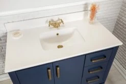 Jussara Badkamermeubelset | 2-delig | 100% Massief Hout | Aanrechtblad Van Kwarts | Donkerblauw -Emob 138JSR1204 20 204 697e