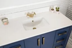 Jussara Badkamermeubelset | 2 Delig | 100% Massief Hout | Kwarts Werkblad | Donkerblauw -Emob 138JSR1205 20 204 f135