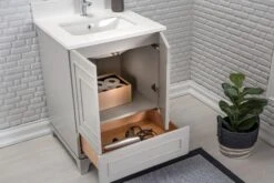 Jussara Badkamermeubelset | 2 Delen | Massief Hout | Wit Kwarts Aanrechtblad -Emob 138JSR1215 20 203 3877