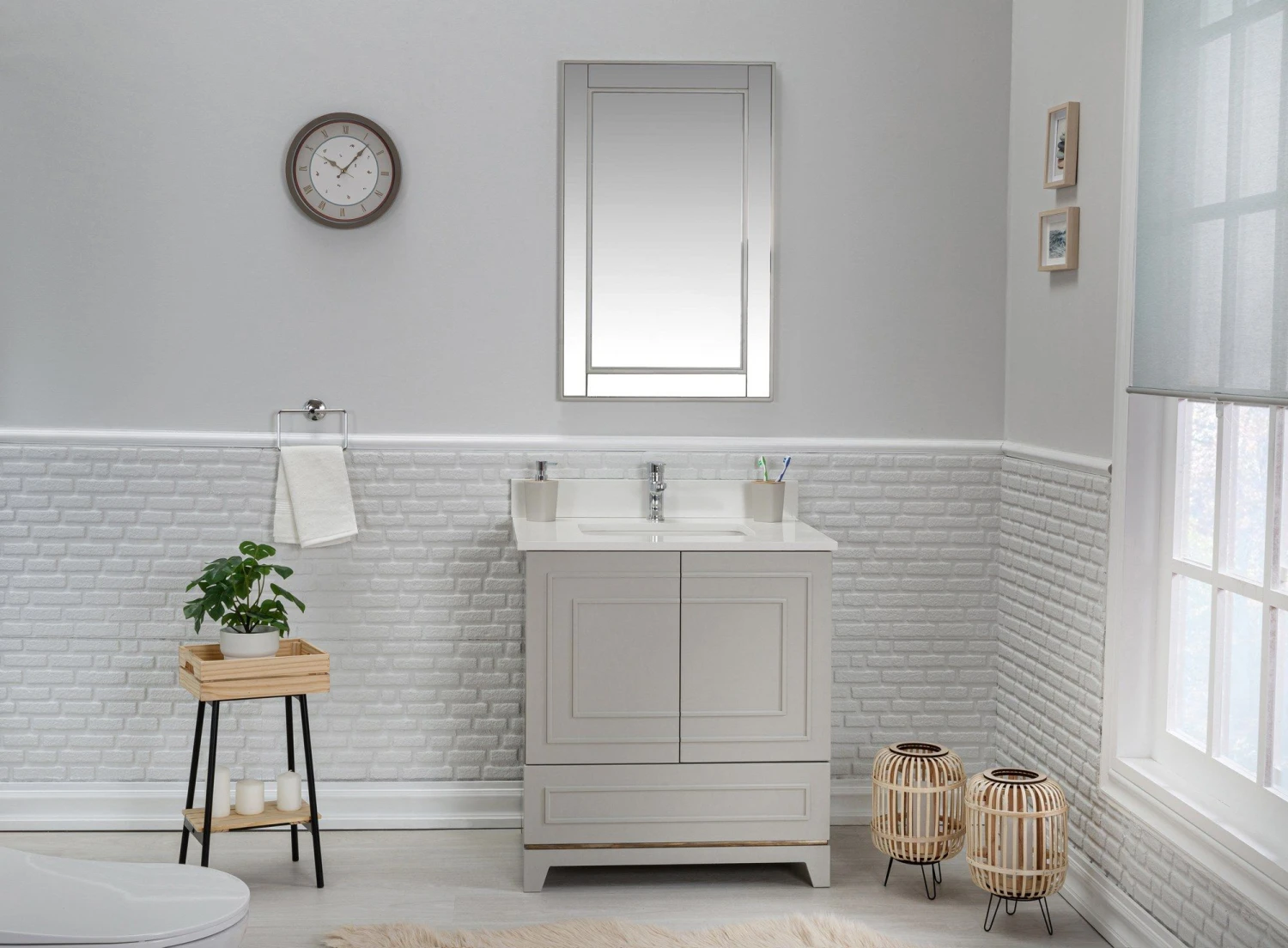 Jussara Badkamermeubelset Met Kwarts Werkblad En Grijze Afwerking 1 Jussara Badkamermeubelset Met Kwarts Werkblad En Grijze Afwerking