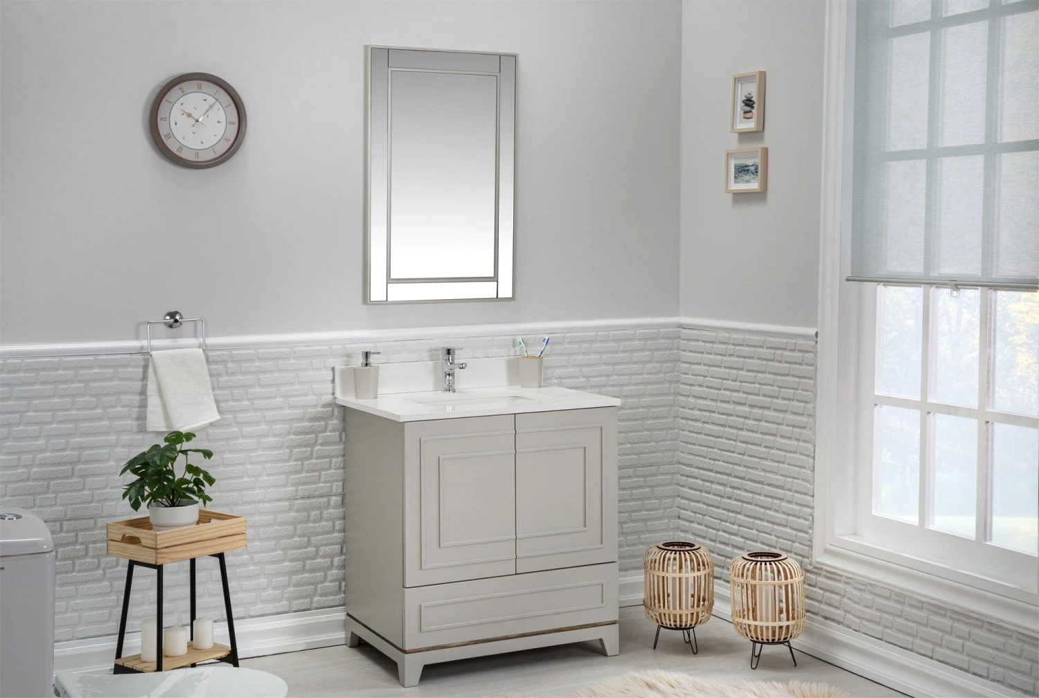 Jussara Badkamermeubelset Met Kwarts Werkblad En Grijze Afwerking 7 Jussara Badkamermeubelset Met Kwarts Werkblad En Grijze Afwerking - Afbeelding 7