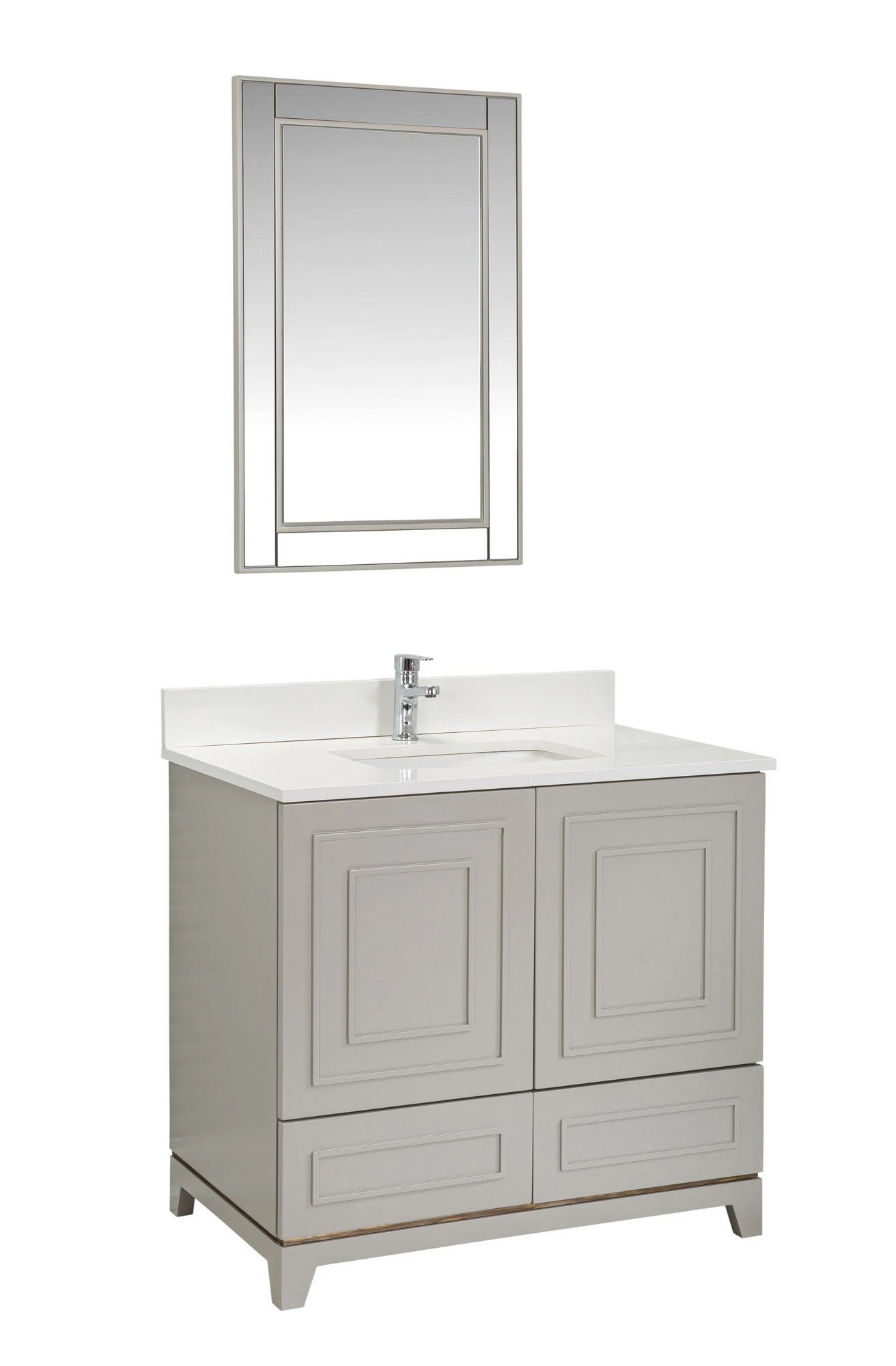 Jussara Badkamermeubelset 2-delig Grijs Badmeubel Met Kwarts Werkblad 3 Jussara Badkamermeubelset 2-delig Grijs Badmeubel Met Kwarts Werkblad - Afbeelding 3