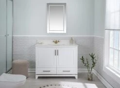 Jussara Badkamermeubelset, 2-delig, Met Kwarts Aanrechtblad, Wit