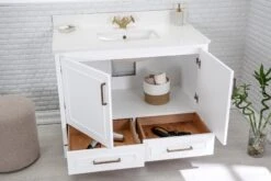 Jussara Badkamermeubelset, 2-delig, Met Kwarts Aanrechtblad, Wit -Emob 138JSR1232 20 203 7c52