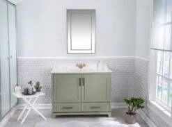 Jussara Badkamerset 2-delig, MDF Gelakt, Kwarts Aanrechtblad, Groen