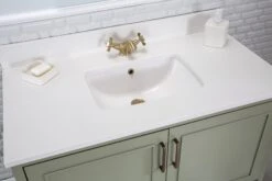 Jussara Badkamerset 2-delig, MDF Gelakt, Kwarts Aanrechtblad, Groen -Emob 138JSR1239 20 204 ef15