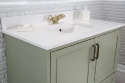 Jussara Badkamerset 2-delig, MDF Gelakt, Kwarts Aanrechtblad, Groen -Emob 138JSR1239 20 205 5126