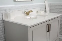 Jussara 2-delige Badkamermeubelset | 100% Gelakt MDF | Aanrechtblad Van Wit Kwarts | Grijze Kleur 8 Jussara 2-delige Badkamermeubelset | 100% Gelakt MDF | Aanrechtblad Van Wit Kwarts | Grijze Kleur -Emob 138JSR1246 20 205 372a