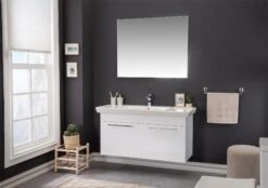 Jussara 3-delige Badkamermeubelset | 100% MDF Met Melaminecoating | Keramische Wastafel | Chroomgrepen | Wit -Emob 138JSR1258 20 202 1e6f