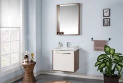 Jussara 3-delige Badkamermeubelset | 100% MDF | Keramische Wastafel | Chromen Handgrepen -Emob 138JSR1260 20 202 b513