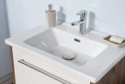 Jussara 3-delige Badkamermeubelset | 100% MDF | Keramische Wastafel | Chromen Handgrepen -Emob 138JSR1260 20 204 216f