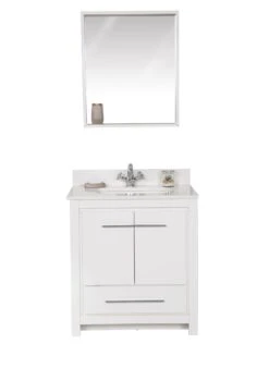 Jussara Badkamermeubelset | 100% Gelakt MDF | Aanrechtblad Van Wit Kwarts | 2-delige Set -Emob 138JSR1276 20 207 f62e