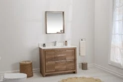 Jussara Badkamermeubelset (2pc) | 100% Hout, Kwarts Werkblad, Walnoot Wit -Emob 138JSR1292 20 202 34f7