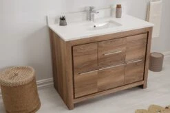 Jussara Badkamermeubelset (2pc) | 100% Hout, Kwarts Werkblad, Walnoot Wit -Emob 138JSR1292 20 205 cc7d