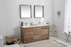 Jussara Badkamermeubelset, 3-delig 100% Gelakt MDF En Wit Kwarts