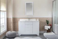 Jussara Badkamermeubelset | Wit | 100% Massief Hout | Aanrechtblad Van Kwarts