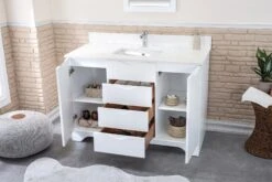 Jussara Badkamermeubelset | Wit | 100% Massief Hout | Aanrechtblad Van Kwarts -Emob 138JSR1315 20 203 2595