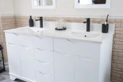 Jussara Badkamermeubelset - 3-delig | 100% Massief Hout | Kwarts Werkblad | Witte Kleur -Emob 138JSR1316 20 205 f4da