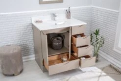 Jussara Badkamermeubelset: 2-delig | Cappuccino | 100% Massief Hout En Kwarts -Emob 138JSR1327 20 203 198f